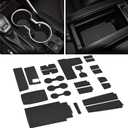 SENSHINE for Toyota Highlander Accessories 2026 2025 2020-2024 Anti Dust Cup Holder Insert Center Console Shifter Trim Door Packet Mats Premium Custom Interior 22PC Set (Bench Seat,Black Trim)