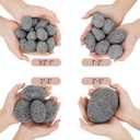 Skyflame Black Natural Tumbled Stones Round Lava Rock Pebbles for Indoor Outdoor Gas Fire Pit | Fireplaces | Garden Landscaping Decoration | Cultivation of Potted Plants | 10 Pounds | 1-2 Inch Size