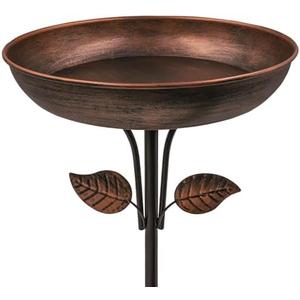 OUISJYER Metal Bird Bath for Outdoors, 12" Dia Bowl with Stable Upgrades Stake Birdbaths Garden Yard Lawn Decor 0.7 Gallon