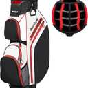 Cart Golf Bag 15 Way Organizer Divider Top Golf Club Bags Lightweight Golf Cart Bags for Men Women with Cooler, Rain Cover, Black Red White