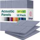 Acoustic Panels 12-Pack Soundproof Wall Panels 12"x12"x0.4" Decorative Sound Dampening for Your Home, Office, Studio, Bedroom & More with Unique GridFrame Carving [Dusky Gray]