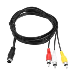 MECCANIXITY S Video Cable 5ft, 4 Pin S-Video Male to 3 RCA Male Composite Adapter Converter Transfer for TV Receiver Monitor