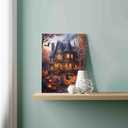 Paint by Number Halloween Spooky Castle DIY Painting On Canvas with Brushes Acrylic Paints Pumpkins Bats Witch Halloween Wall Decor Paint by Numbers for Adults Beginner 16x20 Inchwithout Frame