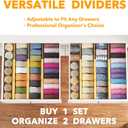 SpaceAid Bamboo Dresser Drawer Dividers 6 Pack, 4.65 High Adjustable 12.5-17 Drawer Organizers, Expandable Organization for Clothing, Clothes, Dressers, Natural