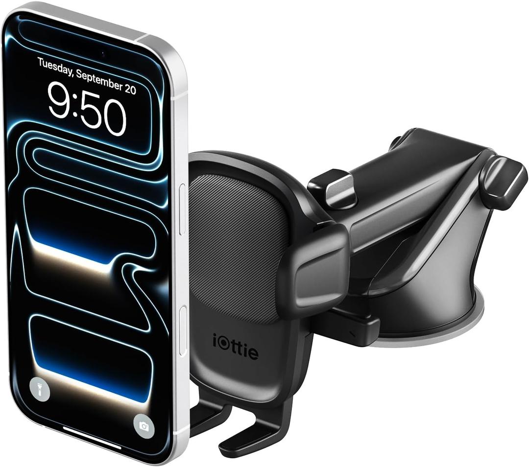 iOttie Easy One Touch Signature Dashboard & Windshield Universal Car Mount Phone Holder Desk Stand with Suction Cup Base and Telescopic Arm for iPhone, Samsung, Google, More Smartphones