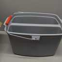 Rubbermaid Commercial Products Double Pail Plastic Bucket for Cleaning Easy to Carry 19 Quart Gray Cleaning Caddy Supplies Organizer with Handle for Bathroom/Kitchen