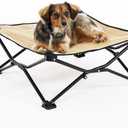 Coolaroo On-The-Go Elevated Dog Bed - Foldable Pop-Up Travel Dog Bed with Breathable, Moisture-Resistant Fabric, Carry Bag Included, Lightweight & Portable, Desert Sand, Standard