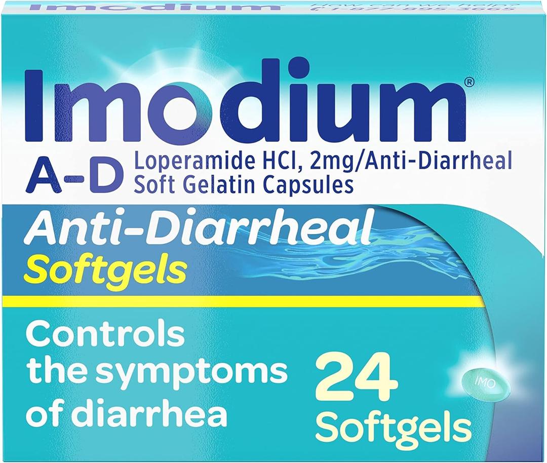 Imodium A-D Fast-Acting Anti-Diarrheal Softgels, Loperamide HCl 2 mg, Travel Essential Diarrhea Relief Medicine for Adults, 24 Count, Anti Diarrhea Pills, Ages 12+, Easy to Swallow Pack of 3, No BB Date
