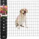 FOREHOGAR Black PVC Coated Welded Wire Fence 36 Inch x 25 Foot, 2 Inch x 3 Inch 16GA, Garden Border Fencing Roll Vinyl Coating Metal Wire Mesh for Yard Vegetable Plant Protection Poultry Netting
