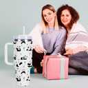 momocici 40oz Bamboo & Pandas Tumbler with Handle Gifts for Women.Panda Lover Cups Tumbler Gifts for Women.40 oz Birthday Christmas Panda Cup Tumblers for Pandas Lover