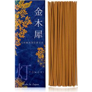 Osmanthus Premium Japanese Incense Sticks 60sticks Coreless Low Smoke Natural Charcoal Free Non Toxic Aromatherapy Meditation Calming Stress Relief Relaxation Yoga TOMORI