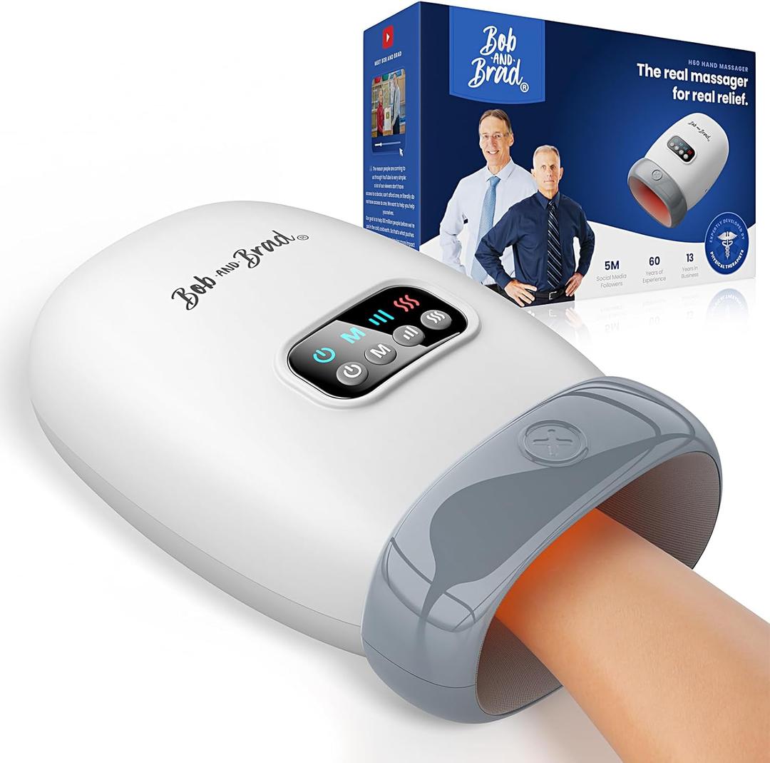BOB AND BRAD Hand Massager with Heat and Compression, FSA-HSA Eligible, H60 Cordless Hand Massager for Arthritis and Carpal Tunnel, Pain Relief Heated Wrist Finger Massage, Perfect for Mom Dad