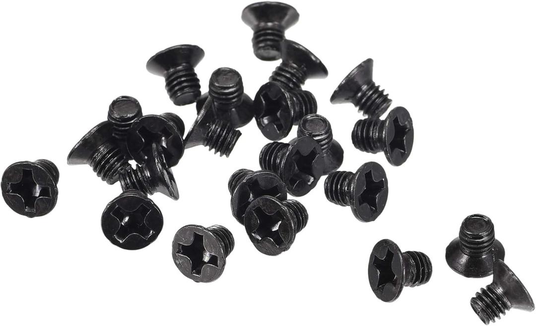 uxcell M3 x 4mm Phillips Screw Fastener Black for Laptop PC TV Fan Switch 150pcs