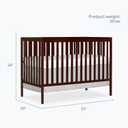 Dream On Me Synergy 5-in-1 Convertible Full-Size Baby Crib with Toddler, Day & Full Bed Conversion in Espresso, GreenGuard Gold & BSA, 3 Mattress Heights, Sustainable Pinewood