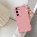 UEEBAI Wave Frame Silicon Case for Samsung Galaxy A15 4G/5G Phone Case, Cute Wave Frame Slim Fit Shockproof Phone Bumper Cover Soft Pretty Curly Girly Cover for Galaxy A15 4G/5G, Pink
