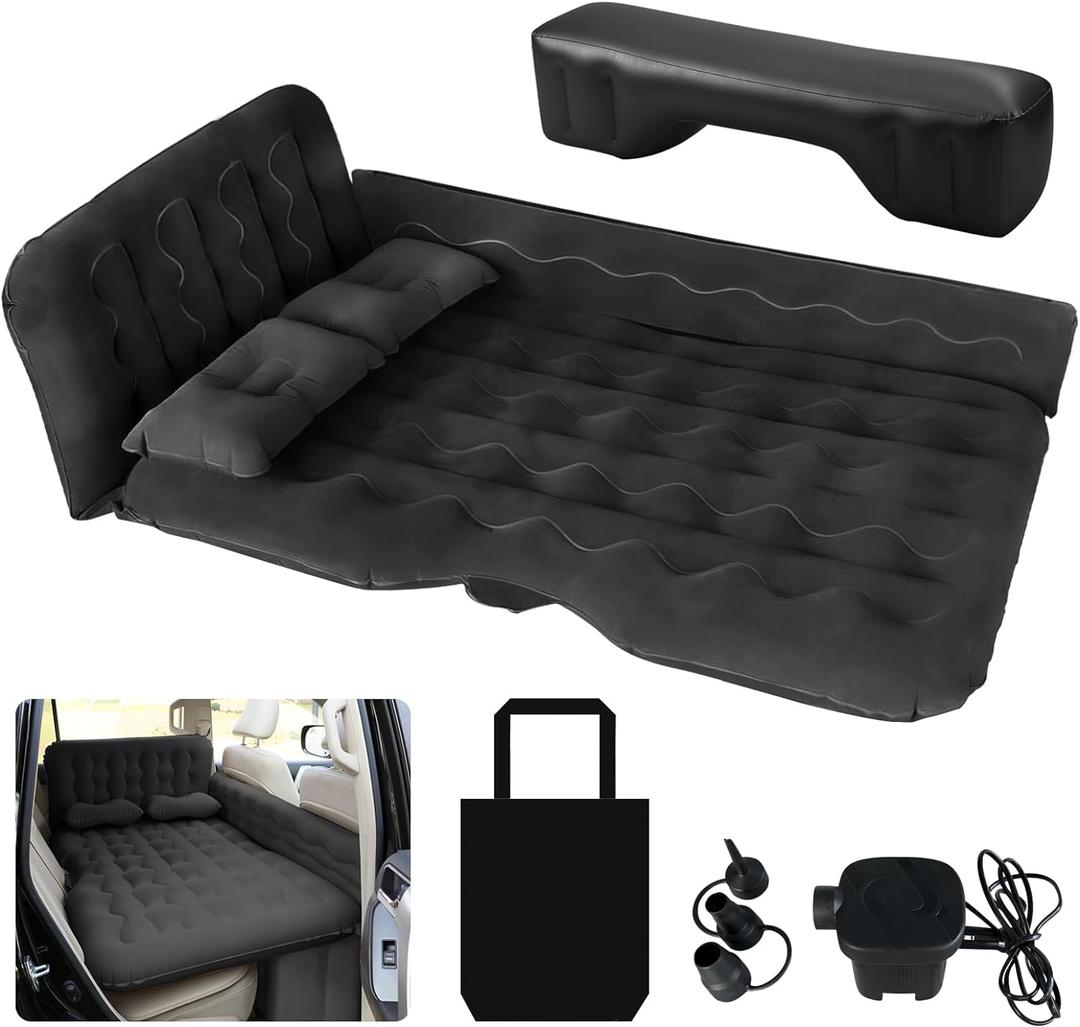 SUV Air Mattress Car Camping Bed - Inflatable Thickened and Double Car Air Mattress Bed with Air Pump Portable Foldable for Home Car Travel Camping
