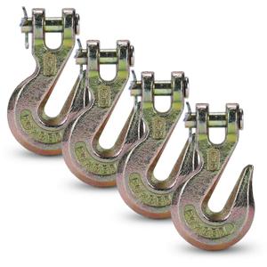 G70 3/8 Chain Hook Heavy Duty Clevis Grab Hook for 3/8 Inch Grade 70 Chain - for Trailer Truck Transport Yellow Chromate Finish (4Pack)