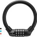 ROCKBROS Bike Lock Cable Lightweight Bike Locks with Combinations Small Bike Cable Lock Anti-Theft Bike Wheel Lock 12MM Black