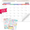 Wall Calendar 2025-2026 January 2025 to June 2026-18 Months Calendar 14.7 x 11.5 In, Thick Paper, Ruled Blocks, Holidays, Notes, Julian Dates, with Creative sticker, Gift for Christmas New Year