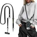 MAGEASY 2In1 Cell Phone Lanyard Crossbody  Universal Crossbody Phone Leash & Wrist Strap with Builtin Keychain, Phone Tether Tab | Anti Drop & Anti Theft for Daily & Travel (Concrete Grey)