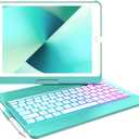 MMK Keyboard Case for iPad 10.2 inch 9th Gen 2021,iPad 8th Generation 2020,iPad 7th Generation 2019,7 Color Backlit 360 Rotatable Wireless Detachable Bluetooth Keyboard Cover Tablet Case