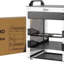 Tecmojo 6U Network Rack, 10 inch Mini Server Rack with 2 Side Translucent Panels & 2 Top Handles, 7.87 inch Deep, for 10 inch IT Equipment & A/V Devices, White