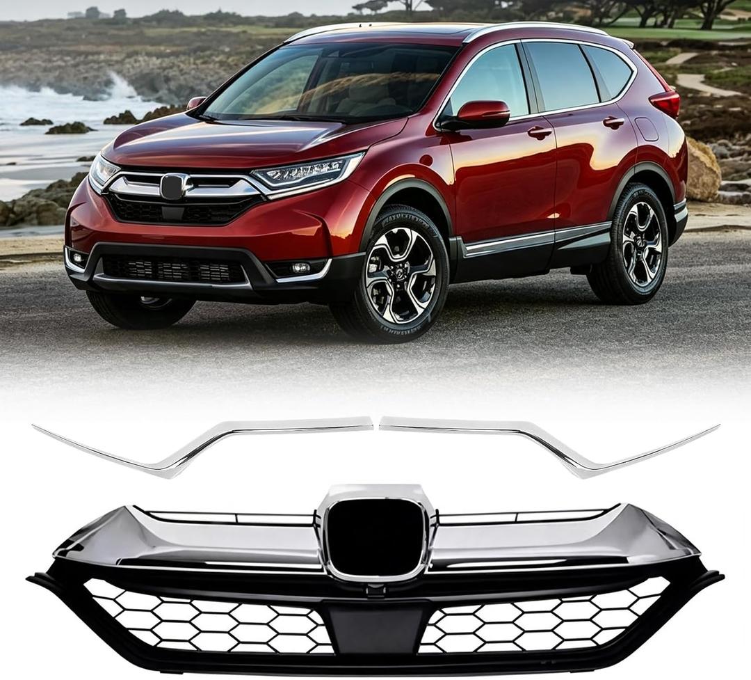 Front Bumper Grille For 2017-2019 Honda CRV With Headlight Molding