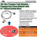 CAMPINGMOON CAG 600 Propane Gas Device Adapter with Extend Hose(41"/105cm), Input: 16oz/1Lb Small Tank, Output: CAG 600 Torch Stove Z22/Z29-105