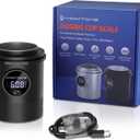 Espresso Dosing Cup & Digital Scale Combo - 0.05g Precision, USB-C Rechargeable, 58mm Portafilter Compatible - Stainless Steel Interior, Black