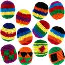 ArtCreativity Knitted Kickballs Hacky Sack, Set of 12, Hacky Sacks for Adults and Kids in Assorted Colors and Patterns, Hanky Sacks Footbag Indoor and Outdoor Toys, Goodie Bag Stuffers