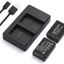 LP-E17 Battery Pack + Dual USB Charger Compatible with E RP, Rebel T7i, T6i, T6s, M6, M5, M3, SL3, SL2, 77D, 8000D, KISS X8i, 800D, 760D, 750D, 200D, DSLR Cameras