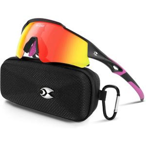 suoso Sports Cycling Sunglasses for Men: Lightweight UV Protection Polarized Sun Glasses for Youth Baseball Softball Running