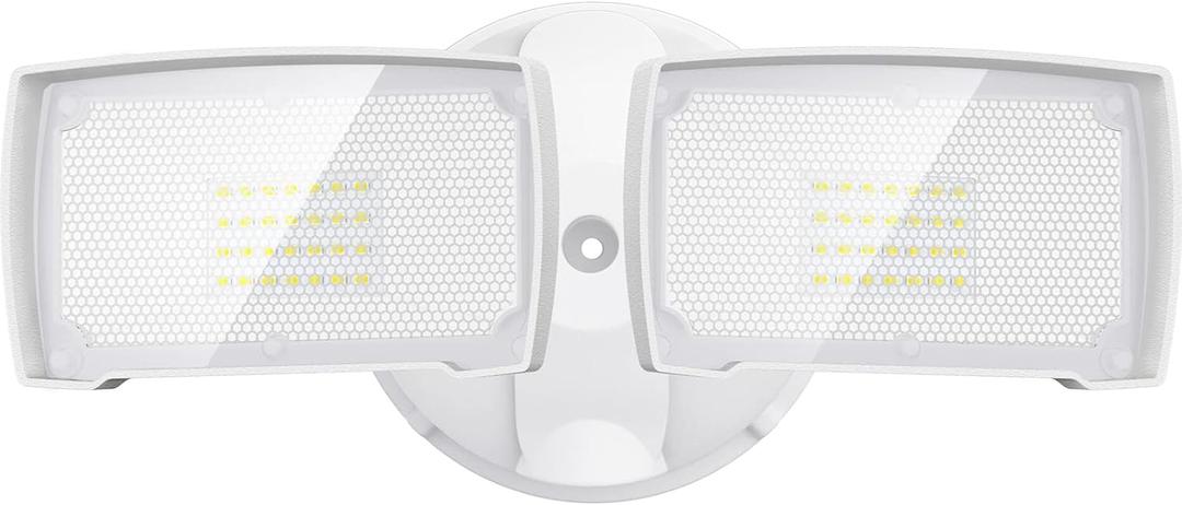 LEPOWER 3000LM Flood Light Outdoor, Switch Controlled LED Security Light, 28W Exterior Lights with 2 Adjustable Heads, IP65 Waterproof, 5500K Wall Mount Exterior LED Flood Light for Garage, Yard White