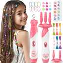 DIY Hair Salon Toys for Girls, Automatic Hair Braiding Machine & Rope Braider with Accessories, Kids Hair Styling Tool for Girls 3 4 5-12 Years Old (Pink)