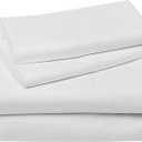 Soft, Breathable, Wrinkle-Free Microfiber 4-Piece Bed Sheet Set, Full Size, Bright White Striped