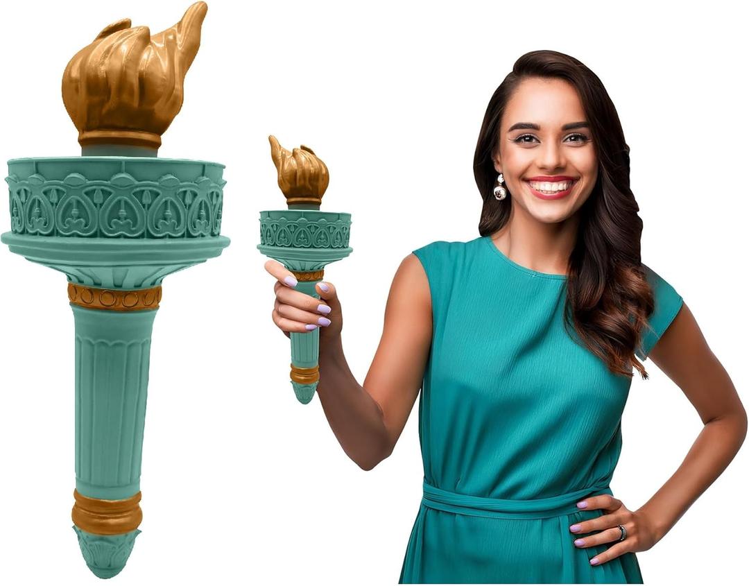 Nicky Bigs Novelties Statue of Liberty Torch Costume Prop Accessory Adult Deluxe Lady Liberty Torches Cosplay for Halloween Costume Parties Parades Accessory Decorative Torch