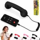 Retro Phone Handset, 2026 New Retro Style Type-C Phone Handset,Vintage Wired Plug in Handheld Cell Phone Receiver with Microphone, Suitable for Cell Mobile Video Conferences,Calls,Meetings (Black)