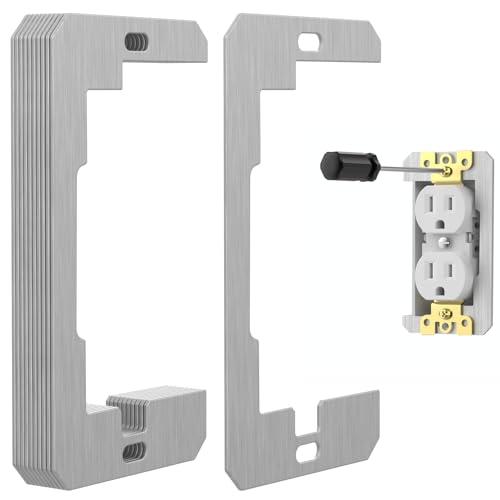 10 Pcs Outlet Spacers, Wall Plate Spacers for Electrical Outlets, Metal Flush-Fit Leveling Shims for Outlet Repair, Fix Loose Outlets and Electrical Boxes