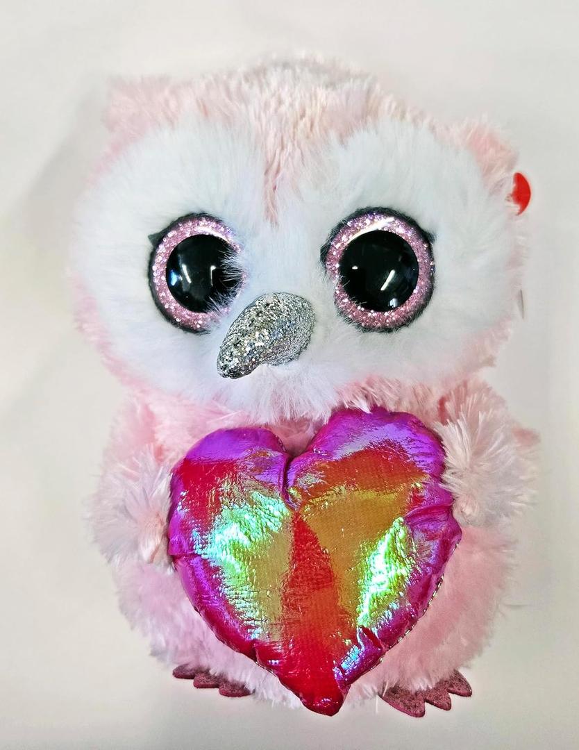 Ty Beanie Boo Whisper The Owl with Heart for Valentines 2026-6"