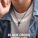 UNGENT THEM Be Strong in Faith  Easter Basket Stuffers 20 Inch Stainless Steel Cross Necklace for Men Teen Boys Christian Christmas Gifts