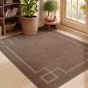 BEQHAUSE Door Mat 32" x 48", Non-Slip Door Mats Indoor Entryway Rugs Washable Low-Profile Absorbent and Stain Resist Floor Mats, Dog Door Mat for Front Back Door, Muddy Wet Shoes & Paws, Brown