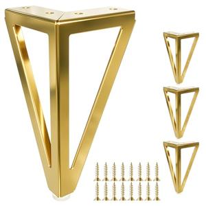 Eumtenr 6 Inch Solid Metal Furniture Legs, Heavy Duty Gold Furniture Sofa Feet, DIY Replacement Couch Legs, Suitable for Sofas, Coffee Tables, Cabinets - with Rubber Floor Protectors (Set of 4)