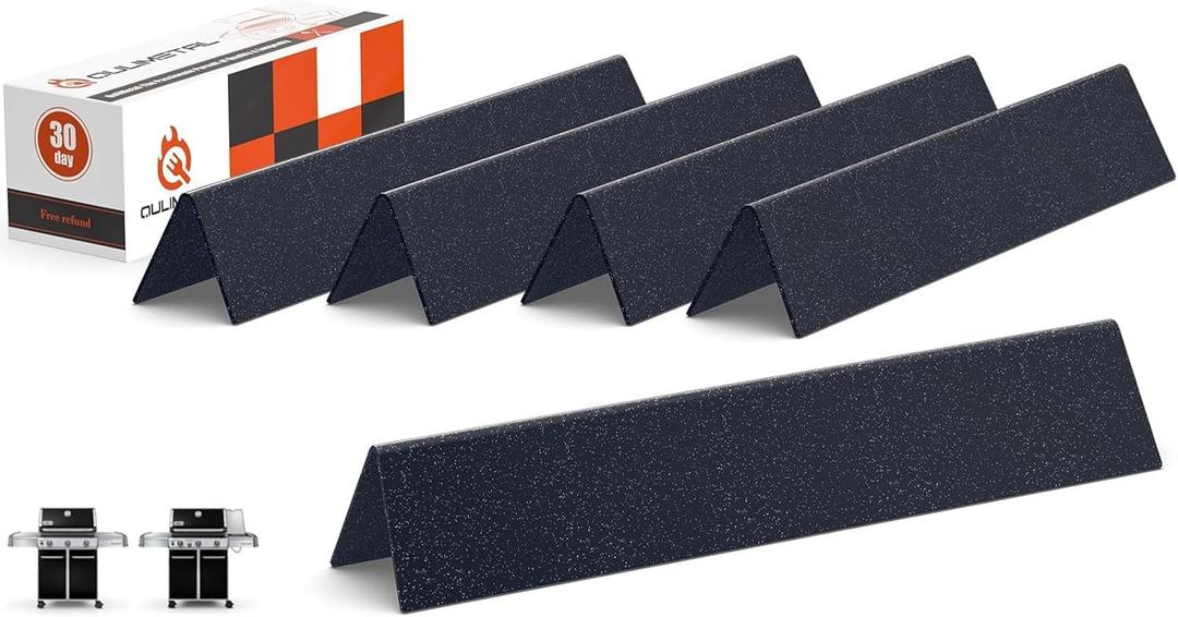 QuliMetal 17.5" Flavorizer Bars for Weber Genesis 300 Series Grill Parts, Genesis E310 E320 E330 S310 S320 S330 Front Control Grills, Heat Plate Shield Weber Genesis Parts Replacement 7620 7621,5 Pack