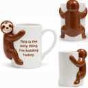 Funny Sloth Hug Coffee Mug - Cute Sloth Gifts For Coworkers Women & Men - White Elephant Gifts for Adults, Funny Office Present