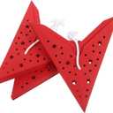 3 x 3pcs Christmas Paper Star Lanterns, Nine-Pointed Red Paper Star Hanging Lampshades Decorations for Home Party Holiday