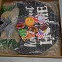 Interchangeable Welcome Sign for Front Door with 14 Changeable Icons, Farmhouse Front Porch Decor Rustic Wooden Wall Sign with 12 LED Lights, Outdoor Seasonal Welcome Home Decorations (Black1)