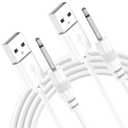 Vanjua 2 Pack Replacement DC Charging Cable, USB to DC 2.5mm Fast Charger Cord Adapter - 2.5mm Massager Charger