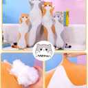 Cute Cat Plush Long Body Pillow Cuddle Cartoon Stuffed Animals Cat Plushie Soft Doll Pillows Gifts for Kids Girls (Gray, 19 Inches), 1 Count