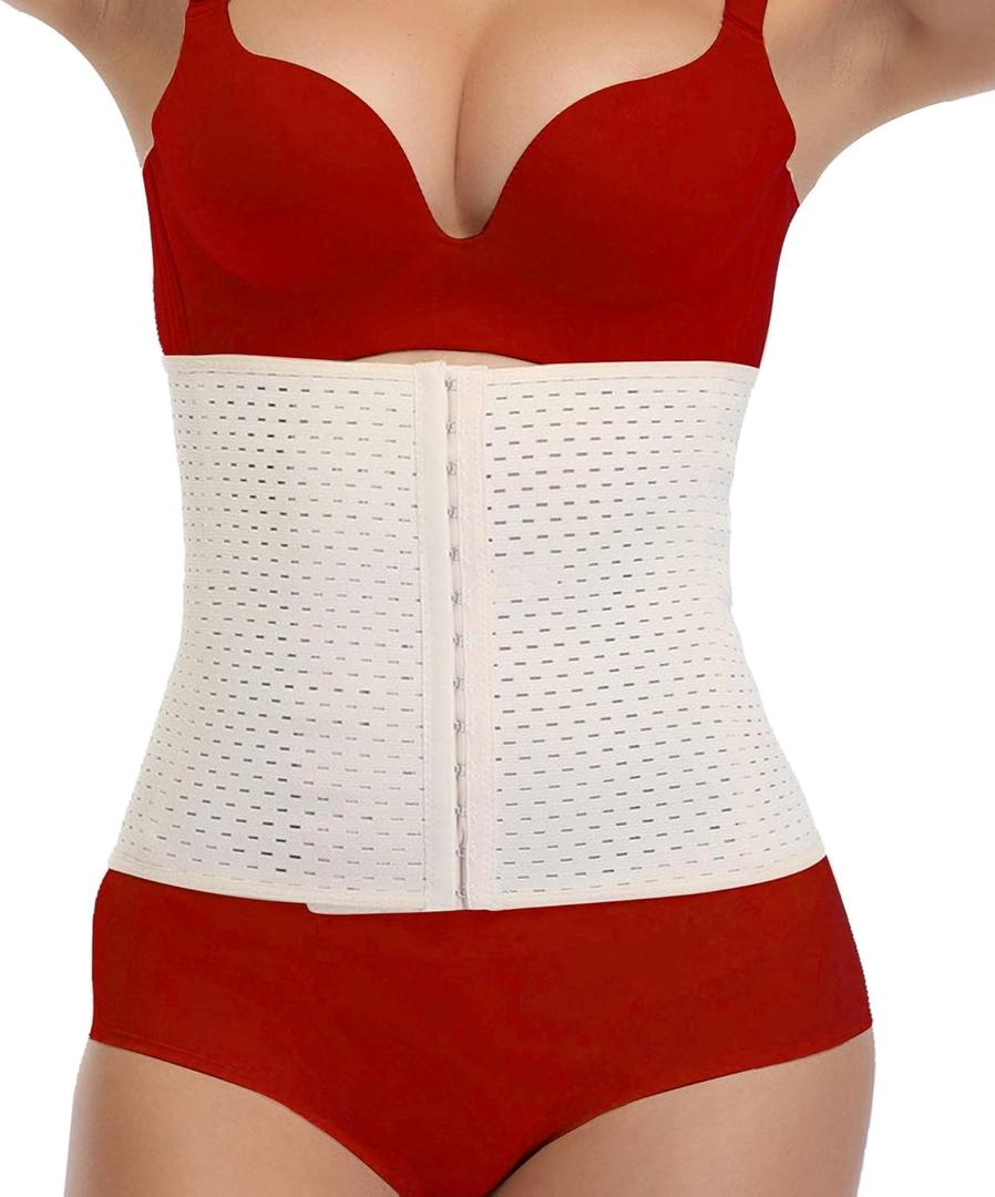 Waist Trainer for Women Belly Corset Girdle Tummy Control Waist Cincher Shapewear Faja Hourglass Body Shaper Shapewear (Beige, S)