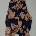 Annebouti Spring Summer Maxi Dress for Women 2025 Casual Trendy Open Back Ruched A-Line Sleeveless Spaghetti Strap Floral Beach Long Sundresses with Pockets Navy Pink, XS